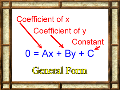 General form for a linear equation