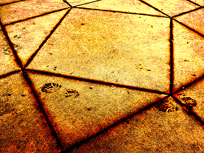Points, lines, and planes as seen in a sidewalk