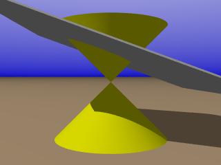 Cone intersected by plane to form elipse