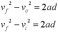 time independent kinematics equations