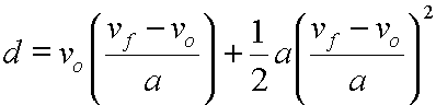 displacement equation with substitution for time