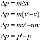 Change in Momentum Equations