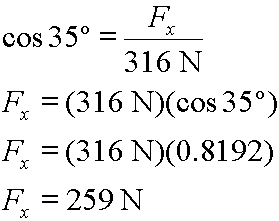 x-component calculation